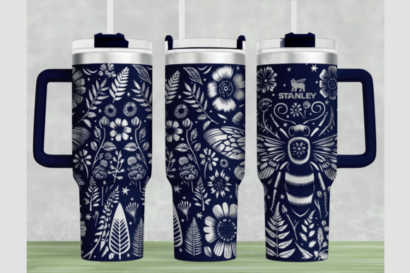 Bee Stanley 40oz Laser Wrap SVG: Graphics for Tumbler Wraps