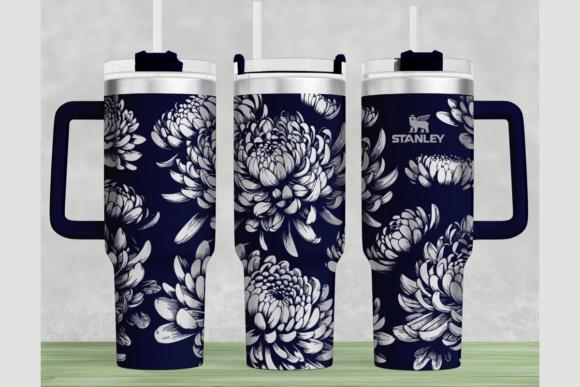 Chrysanthemums Stanley 40oz Laser Wrap Graphics