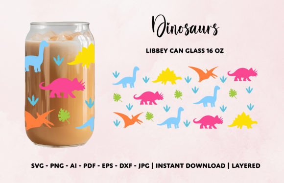 Dinosaurs 16 Oz Can Glass Wrap: Crafts & Graphics Review