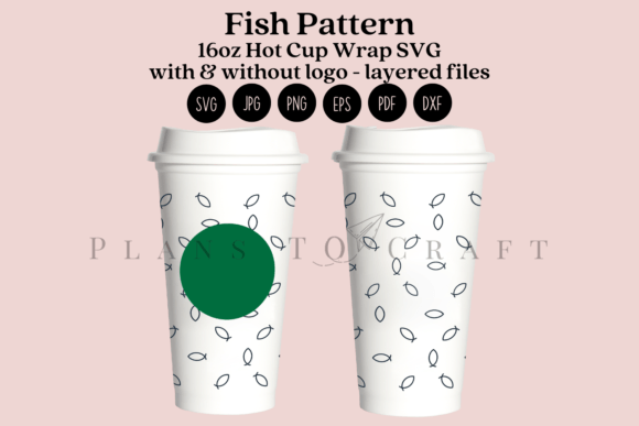 Fish Pattern 16oz Hot Cup Tumbler Wrap