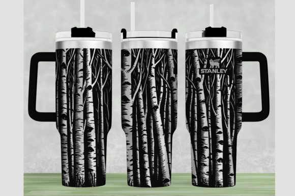 Forest Art Stanley 40oz Laser Wrap SVG: Graphics & Tumbler Wraps