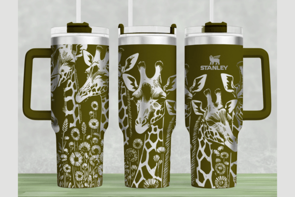 Giraffe Stanley 40oz Laser Wrap SVG: Graphics for Tumbler Wraps