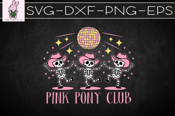 Halloween Skeleton Pony Club Cowgirl SVG Graphics