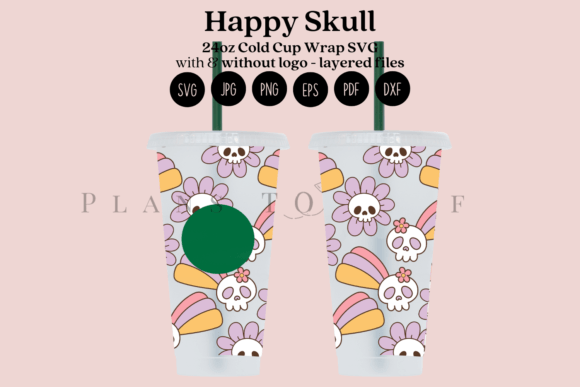 Happy Skull Halloween Graphics: Tumbler Wraps Done Right