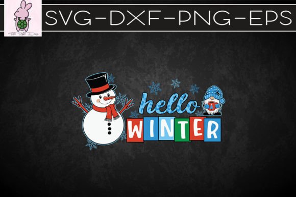 Hello Winter Blue Christmas SVG: Graphics for Crafts