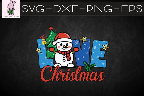 Love Christmas Snowman Blue Holidays SVG: Crafts & Graphics