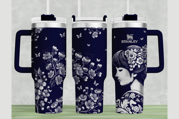 Sakura Stanley 40oz Laser Wrap SVG: Graphics for Tumbler Wraps