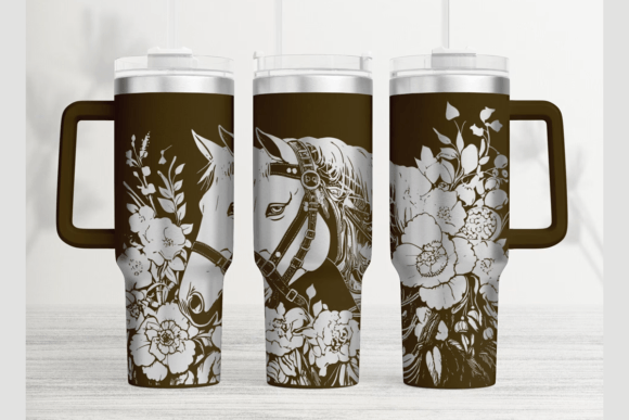 Steampunk Horse Graphics for Tumbler Wraps