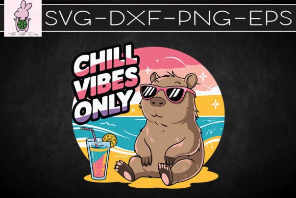 Summer Capybara Chill Vibes Only SVG: Graphics for Crafts & Joyful Branding